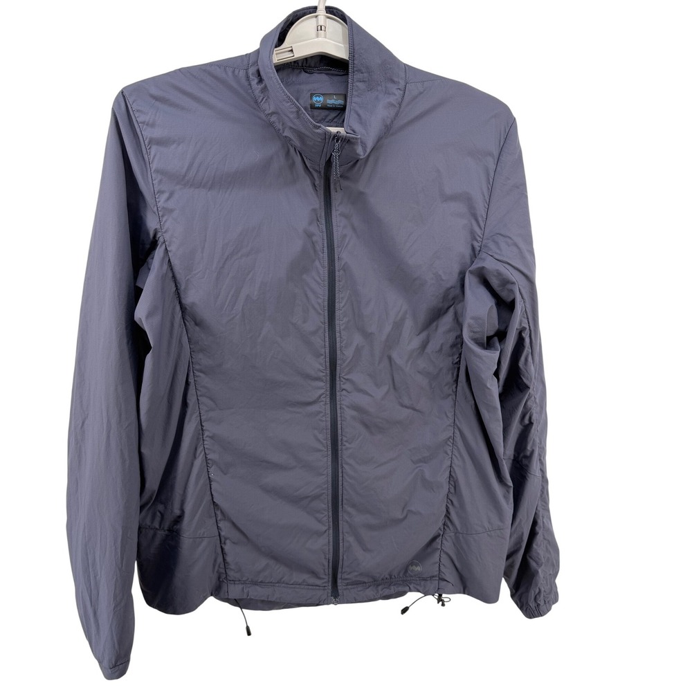 Janji Thermal Zephyr Runner Jacket Womens Large Periwinkle Gray Full Zip
